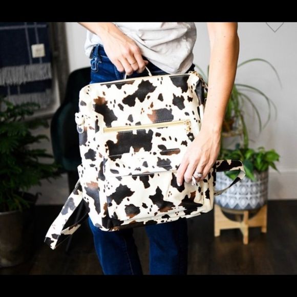 Cow Print Backpack Black and‎ White Restocked main image 8